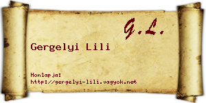 Gergelyi Lili névjegykártya